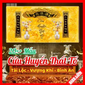 Tranh Cửu Huyền Thất Tổ Mang Lại Tài Lộc, Gia Tăng Vượng Khí Tráng Gương Cao Cấp Mẫu Mới Nhất - Tranh Phòng Thờ Cao Cấp