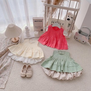 Áo hè trẻ em, Áo xếp ly bé gái dáng xoè nhiều màu 9-25kg A580 Tiểu Yến KID