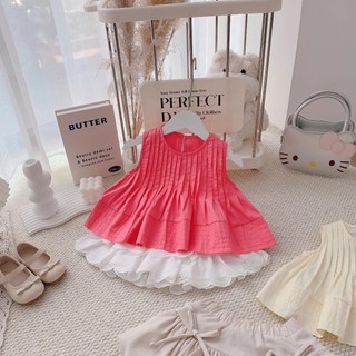 Áo hè trẻ em, Áo xếp ly bé gái dáng xoè nhiều màu 9-25kg A580 Tiểu Yến KID