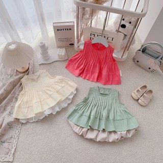 Áo hè trẻ em, Áo xếp ly bé gái dáng xoè nhiều màu 9-25kg A580 Tiểu Yến KID