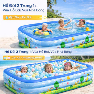 Bể Bơi Bơm Hơi Cỡ Lớn, Gấp Gọn Di Động, Dễ Bơm Xả, Chất Liệu Dày, Đa Năng Ngoài Trời