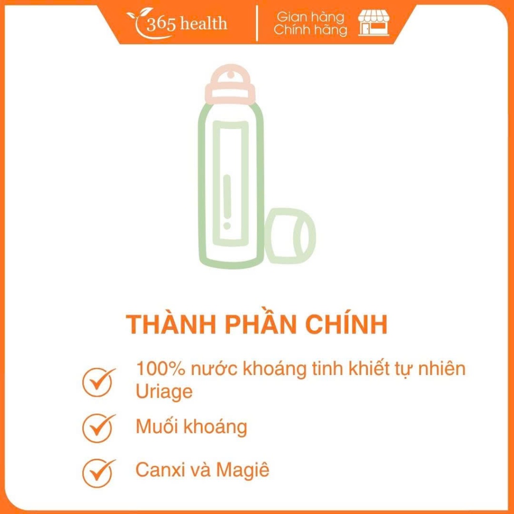 Xịt Khoáng URIAGE THERMAL WATER Dưỡng Ẩm, Làm Dịu Da, Cân Bằng Da, Phù Hợp Với Làn Da Nhạy Cảm 150ml