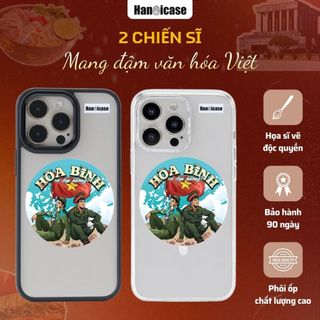 Ốp Lưng Điện Thoại Han icase Cho iPhone 12 13 14 15 16 17 Chống Sốc, Chống Ố Vàng Hình In 2 Chiến Sĩ