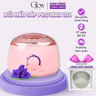 Nồi Nấu Sáp Wax Lông ProWax 100 Màu Hồng Tặng Lòng Nhôm GLOWWAXING Nấu Siêu Nhanh CHE TÊN - 8582
