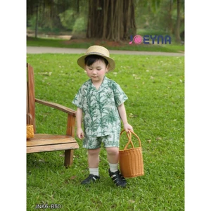 Set bộ cộc đi biển Joeyna B50 hoa lá cây dừa cho bé 8-24kg