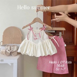 [DEAL MỞ BÁN] Set Bộ Áo 2 Dây Dáng Bí Kết Hợp Quần Xuông Xinh Xắn Bé Gái từ 8-26kg