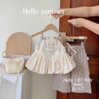 [DEAL MỞ BÁN] Set Bộ Áo 2 Dây Dáng Bí Kết Hợp Quần Xuông Xinh Xắn Bé Gái từ 8-26kg