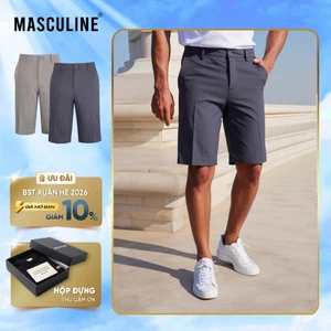 Quần short gió nam MASCULINE MSG601 - Form regular fit chất liệu polyester co giãn nhẹ thoải mái