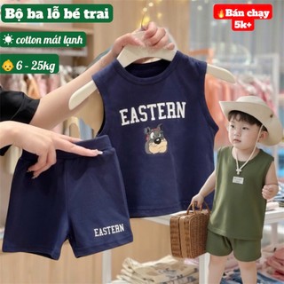 Bộ Ba Lỗ Trẻ Em Cotton Mềm Mát – Đồ Bộ Mùa Hè Cho Bé Trai Bé Gái 6-26kg Co Giãn Thoải Mái #BL7