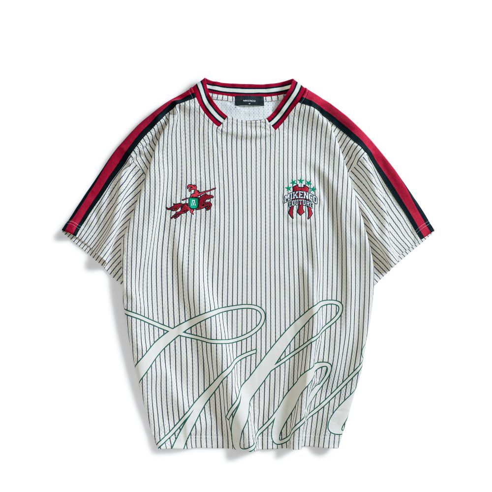 Áo phông unisex MIKENCO Glory Pinstripe Jersey Beige | BigBuy360 - bigbuy360.vn