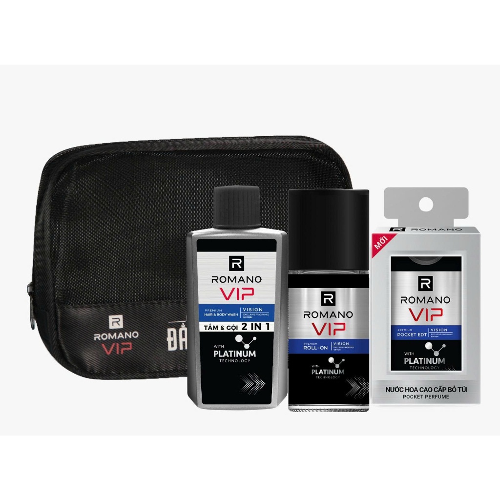 Bộ sản phẩm du lịch Travel Kit Romano 3 món dành cho nam (Classic/ Gentleman/ VIP Passion/ Vision/ Impress)