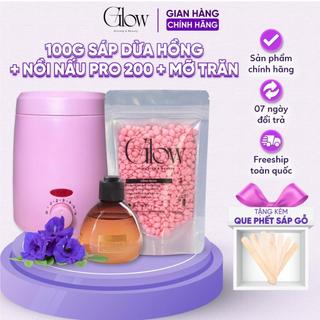 Combo 100Gr Dừa + Nồi Nấu Sáp ProWax 200 Chống Dính GLOWWAXING + Mỡ Trăn Nstore CHE TÊN - 1013