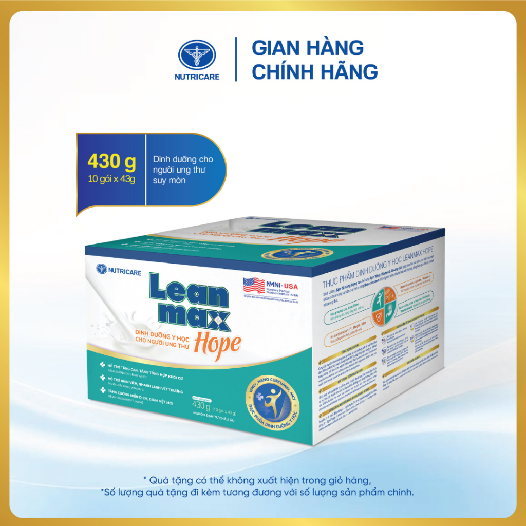 Hộp Leanmax Hope 430g (10gói x 43g) - Dinh dưỡng cho người bệnh ung thư ...