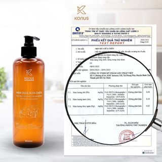 [COMBO 3 CHAI] Men Dừa Rửa Chén Bát Thiên Nhiên Konus Homecare Tinh Dầu Sả Chanh Làm Sạch Dầu Mỡ Khử Mùi 500ml