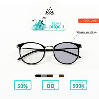 Gọng kính thời trang Anna công sở kèm tròng đổi màu khi ra nắng 0 độ dáng oval cao cấp 1607