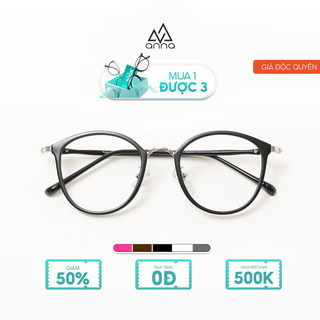[BACK TO SCHOOL] Gọng kính mắt thời trang ANNA nam nữ dáng tròn chất liệu kim loại cao cấp 2053
