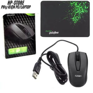 Combo Chuột Có Dây Fuhlen L102+Lót Razer - 1000 DPI Optical USB Dùng Cho Máy Tính Văn Phòng, BH 12T