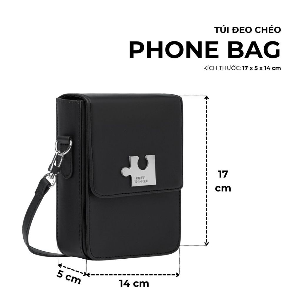 Túi Xách Da PU Đeo Chéo PHONE BAG Nam Nữ Monogram Dập Chìm Cao Cấp Chính Hãng | MIDORI FOR MAN