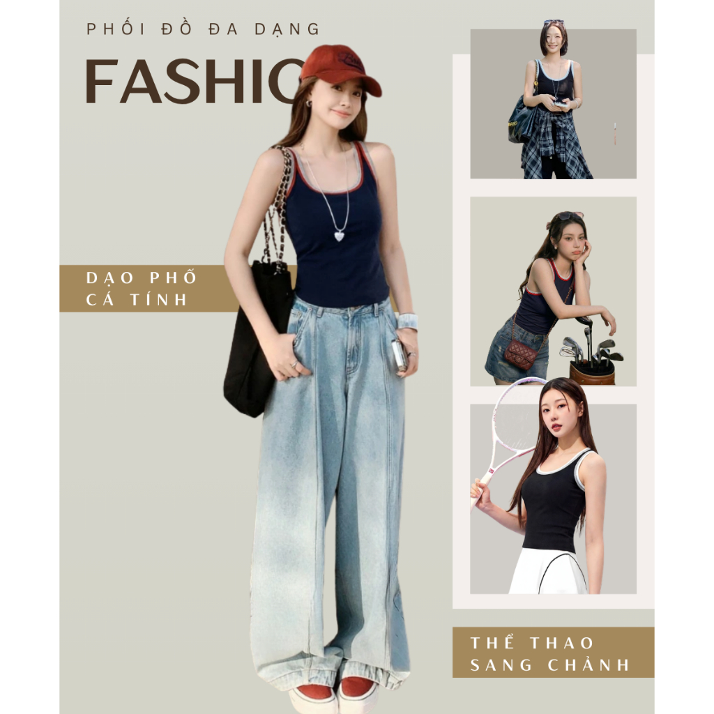 Áo Tanktop Nữ Chất Modal Siêu Mát Kháng Khuẩn Áo Ba Lỗ Nữ Có Sẵn Đệm Ngực Co Giãn Thoải Mái 8008