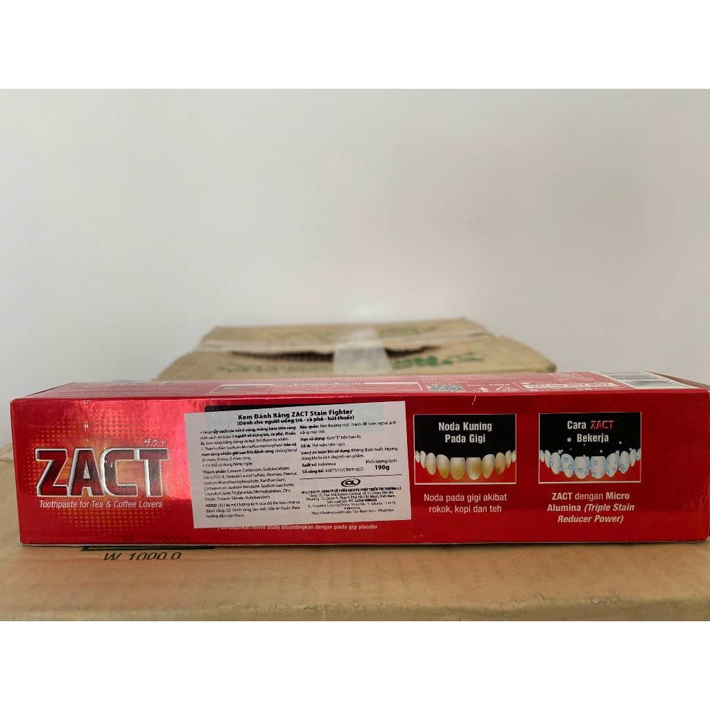 Kem Tẩy Trắng răng ZACT 190g - Tẩy vế Ố Trà Cafe trên răng - Mùi Hôi Miệng do thuốc
