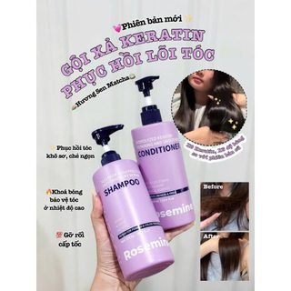 Bộ Dầu Gội Xả Rosemine Phục Hồi Tóc Khô Xơ Giúp Tóc Mượt Mà  500ml 1000ml - Bebeau