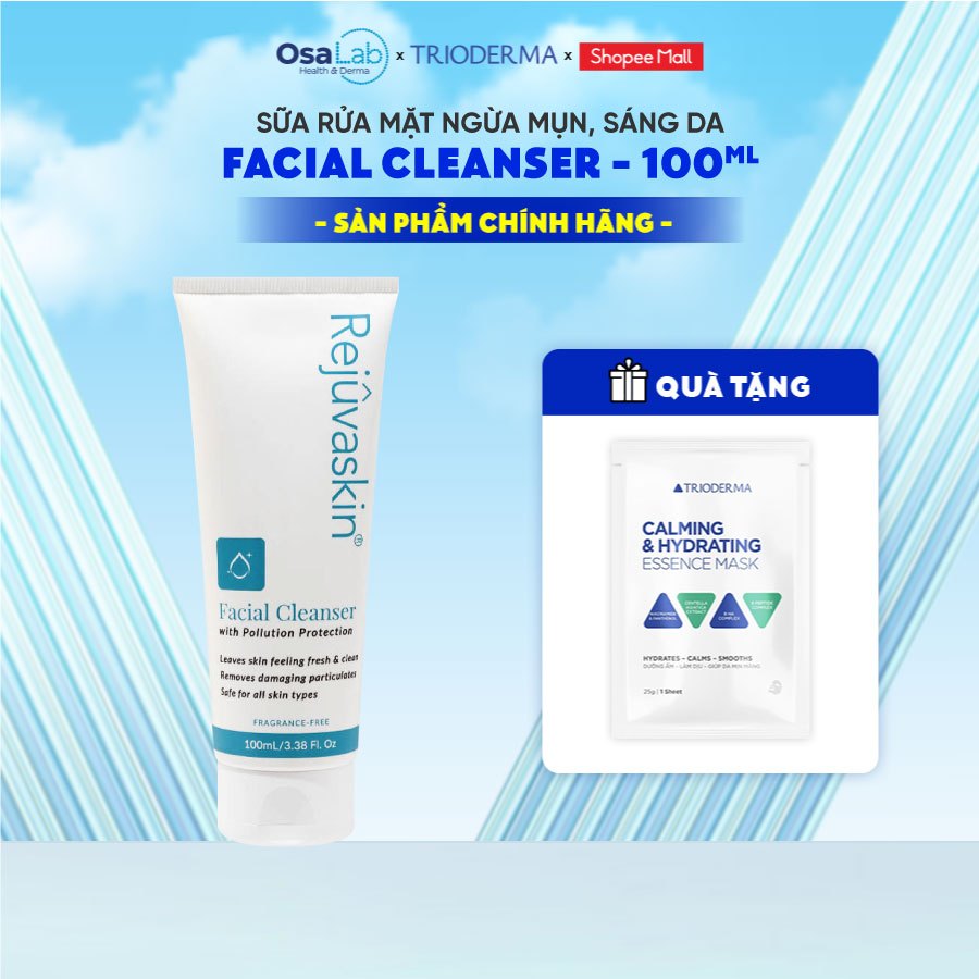 Sữa rửa mặt loại bỏ bụi mịn, ngừa mụn, sáng da Facial Cleanser Rejuvaskin 100ml