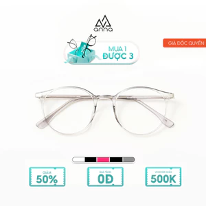 Kính mắt thời trang nữ ANNA dáng tròn thời trang cá tính chất liệu nhựa mix kim loại hiện đại 8304