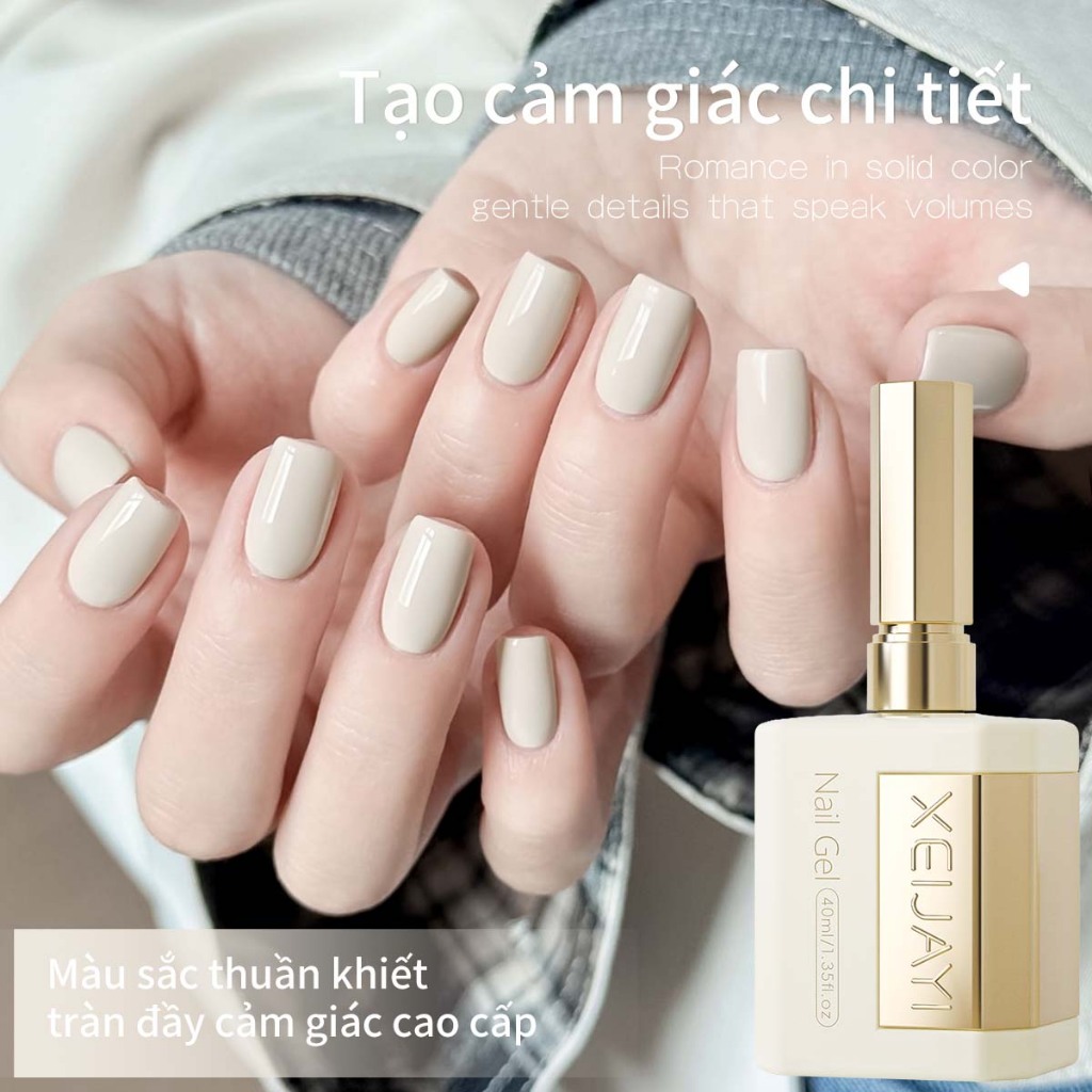 XEIJAYI 40ml - Sơn móng tay gel màu nude cổ điển mới với màu sắc bền lâu và phù hợp với mọi mùa