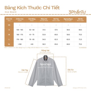 3PhầnTư - Áo Khoác Nam Nữ Unisex Cản Gió Cổ Trụ Vải Thế Hệ Mới Dù Gió Nhăn Nhẹ Thoáng Mát Taslan - OUVM25002