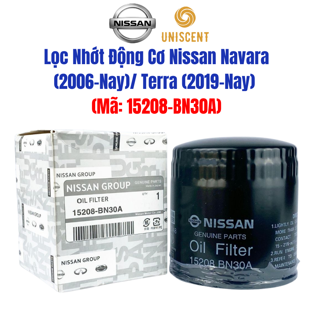 Lọc Nhớt Động Cơ Nissan Navara (2006-Nay)/ Terra (2019-Nay) ( Mã: 15208EB70D, 15208BN30A) Chính Hãng