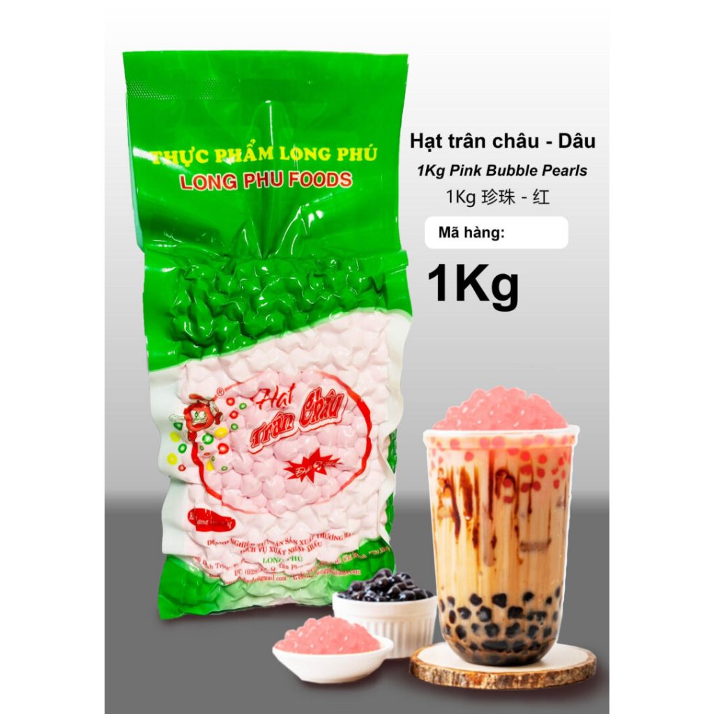 Trân Châu Đặc Biệt LONG PHÚ gói 1kg - Topping Nguyên Liệu Trà Sữa, Chè