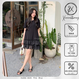 [ V6 ] Váy suông phối bèo dáng ngắn - Xuananhthomay