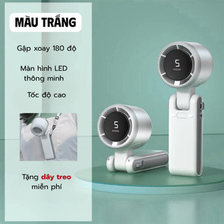 Quạt Cầm Tay Mini 5 Tốc Độ 13000RPM  Pin 4000mAh, Màn Hình LED, Quạt Gập Gọn 3in1 Siêu Mạnh  [Q3]