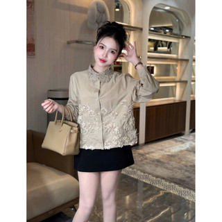 •𝙆𝙞𝙣𝙜𝙨𝙝𝙤𝙥𝙗𝙚𝙖𝙪𝙩𝙮•Áo Sơ Mi Thô Cổ Ren Cao Cấp QC