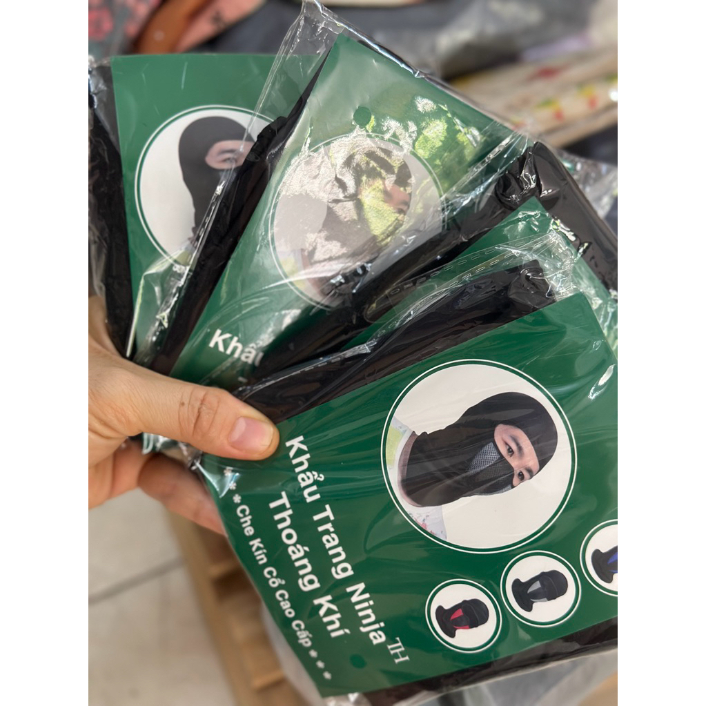Combo 3  Mũ Trùm Đầu Ninja Thun Co Giãn 4 Chiều Lỗ Thoáng Khí, Freesize Chống Nắng Bụi