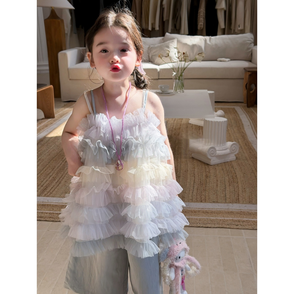 CANDI MIMI Áo babydoll hai dây voan nhiều tầng cao cấp - NL6063