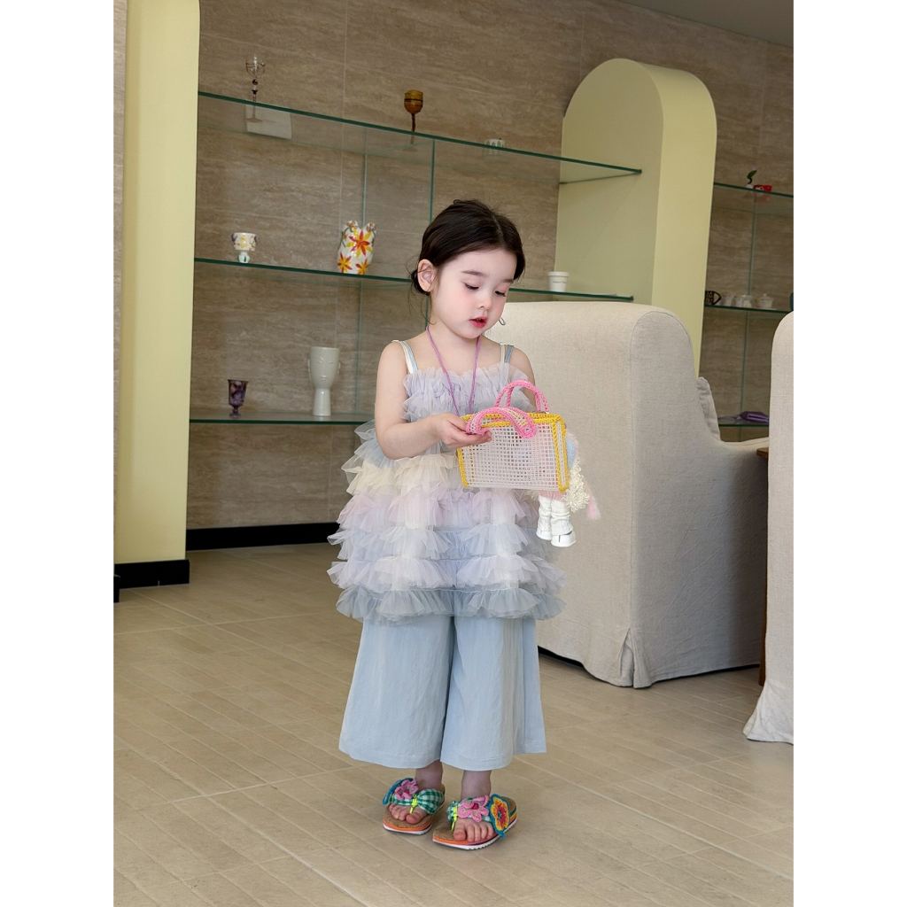 CANDI MIMI Áo babydoll hai dây voan nhiều tầng cao cấp - NL6063