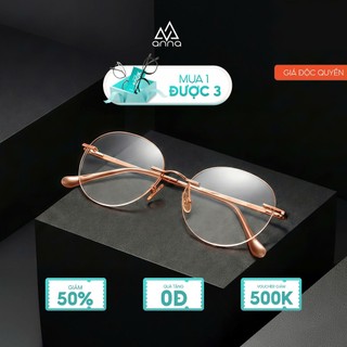 Gọng kính mắt không viền ANNA nam nữ dáng tròn sang trọng SM21010