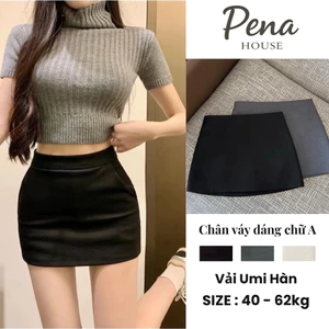 Chân váy ngắn chữ A dáng ôm có lót quần chất umi co giãn mềm mại tôn dáng Women