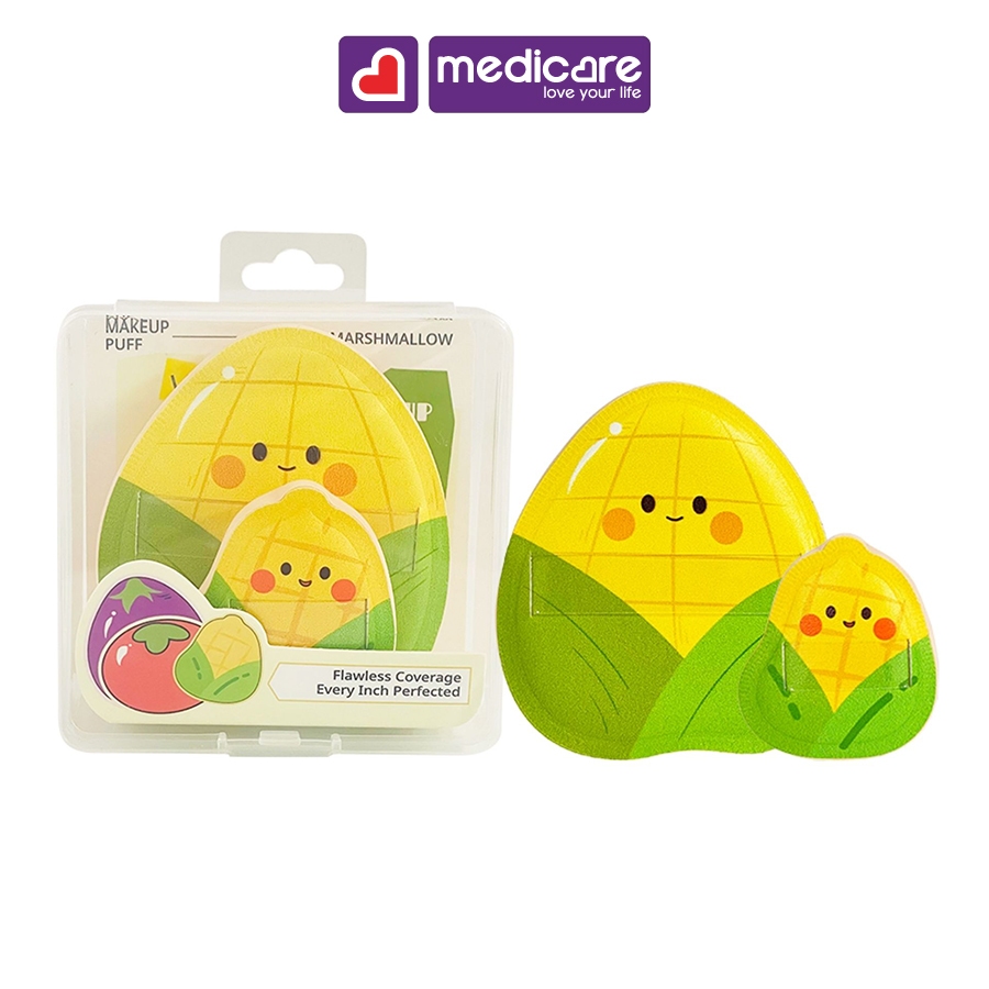 Mút tán nền IDEALFUL Veggie Collection Marshmallow Puff 2 cái