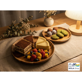 [Hàng mới] Khay gỗ hình tròn, khay decor trang trí chụp ảnh, bưng bê phục vụ nhà hàng quán cafe