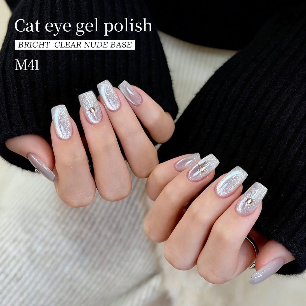 XEIJAYI 10ml - Sơn móng tay dạng gel mắt mèo màu bạc ánh trăng, thích hợp cho các tiệm nail và sử dụng tại nhà.