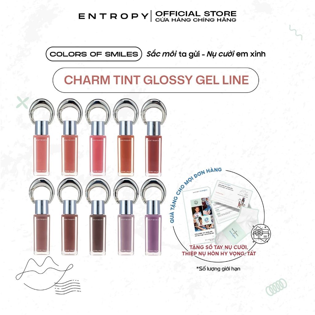 [SMILES] Entropy Son Charm Tint Glossy Gel Công Nghệ Gel Dưỡng Ẩm Nhiều Lớp Căng Mọng Bóng Như Makeup 3.0g