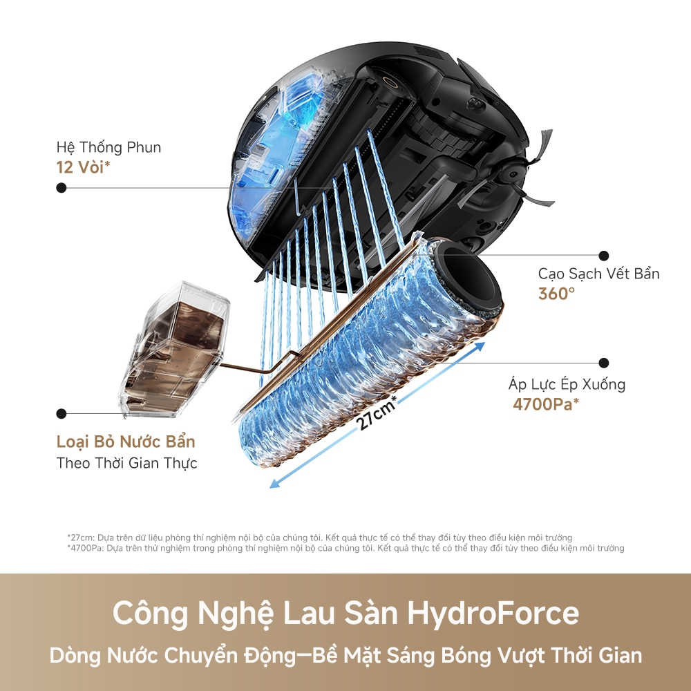 Robot hút bụi lau nhà Mova S70 Roller | Lực hút đỉnh cao 28.000Pa, Siêu công nghệ | BH 36 tháng