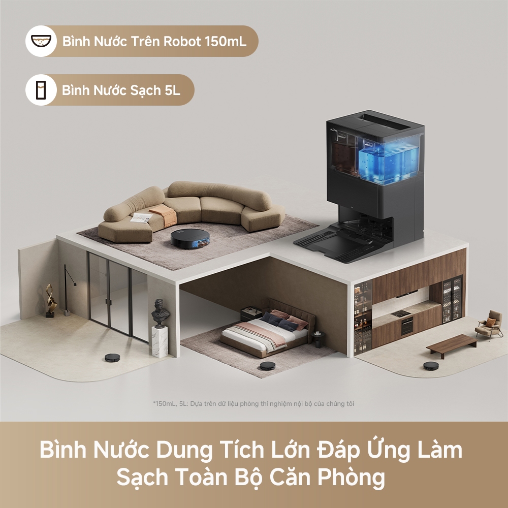 Robot hút bụi lau nhà Mova S70 Roller | Lực hút đỉnh cao 28.000Pa, Siêu công nghệ | BH 36 tháng