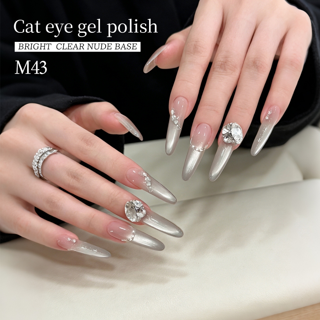 XEIJAYI 10ml - Sơn móng tay Cold Shade Grey Cat's Eye Gel, bóng lâu và phù hợp với mọi mùa.