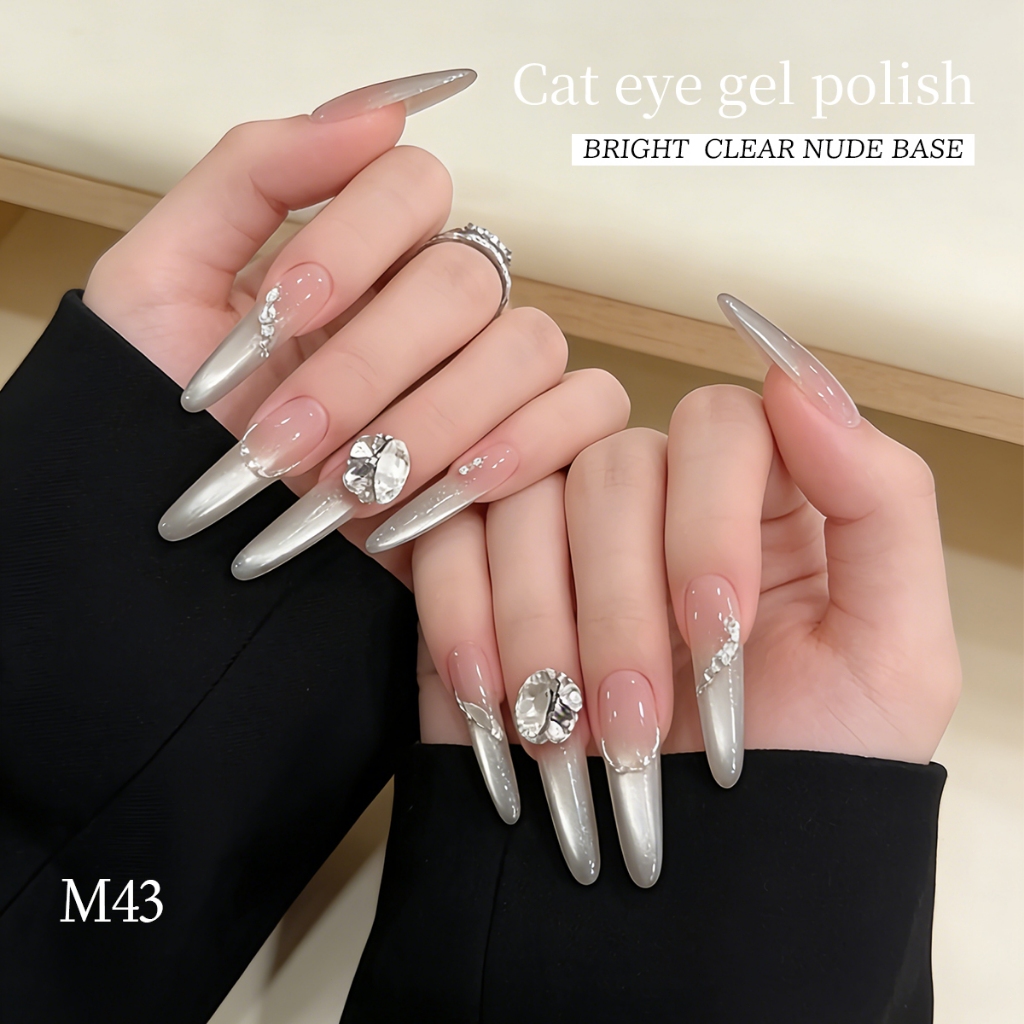 XEIJAYI 10ml - Sơn móng tay Cold Shade Grey Cat's Eye Gel, bóng lâu và phù hợp với mọi mùa.