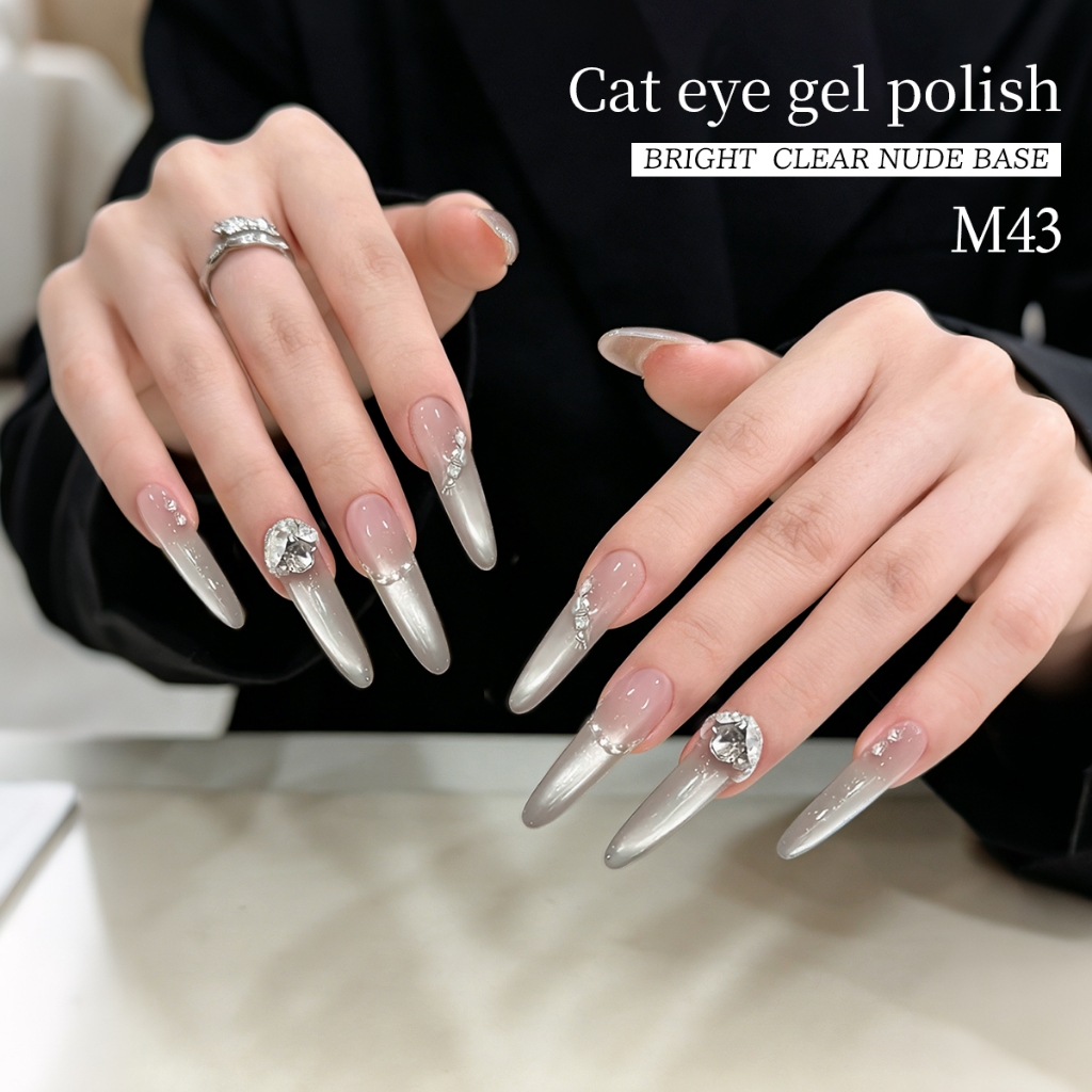 XEIJAYI 10ml - Sơn móng tay Cold Shade Grey Cat's Eye Gel, bóng lâu và phù hợp với mọi mùa.