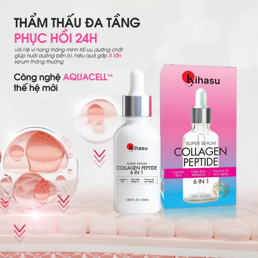 Serum Collagen KIHASU Dưỡng Sáng Da Mờ Thâm Nám Phục Hồi Chống Lão Hóa