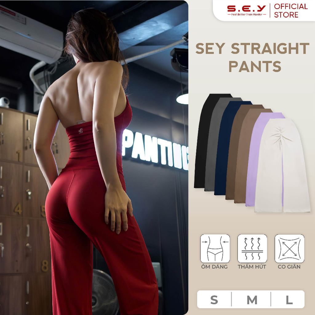 Quần Ống Suông Nữ SEY Straight Pants, Quần ống rộng, Chất liệu cao cấp, Thoải mái, Kiểu dáng đứng